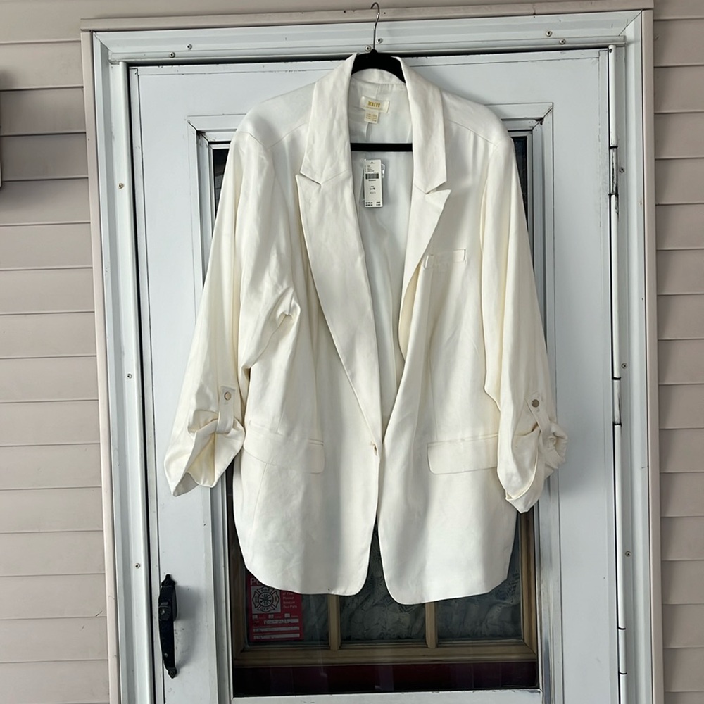 NWT Anthropologie linen blend blazer size 24w